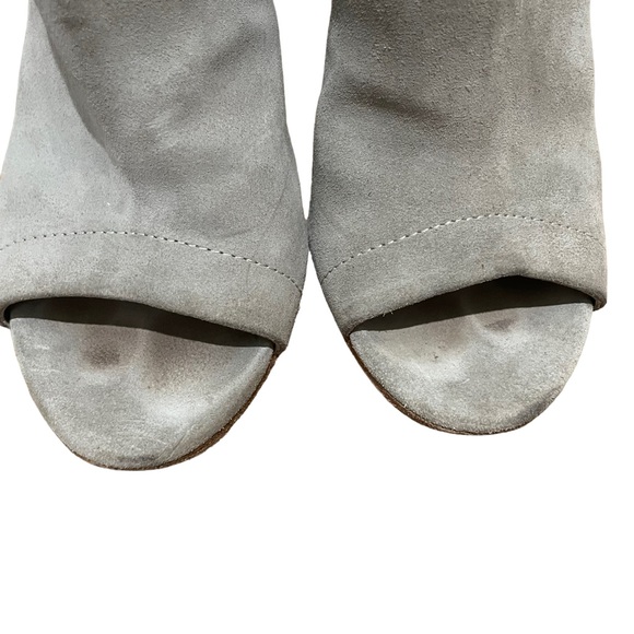 Vince Addison Peep-Toe Suede Bootie Boots Grey Size 10 - Picture 4 of 10